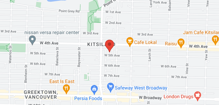 map of 2735 W 5TH AVENUE